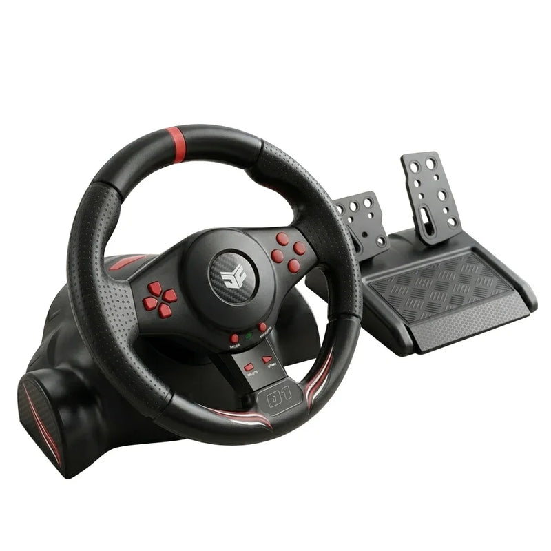 Data Frog Dual Vibration Racing Steering Wheel 270 Rotation Game Driving Wheel with Pedal Gear Shifter for PS5 PS4 PC
