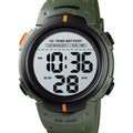 Outdoor Digital Sport Watches Mens Sport Watch 100M Waterproof Led Light Display 10 Year Battery Life Alarm Date Clock