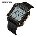 SANDA Quality Brand Military Digital Wristwatch For Men Led Display Complete Stopwatch Waterproof Daily Electronic Male 6377