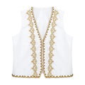 Mens Steampunk Victorian Vest Gothic Vintage Gold Trims Embroidery Medieval Sleeveless Waistcoat Jacket Vest Halloween Costumes