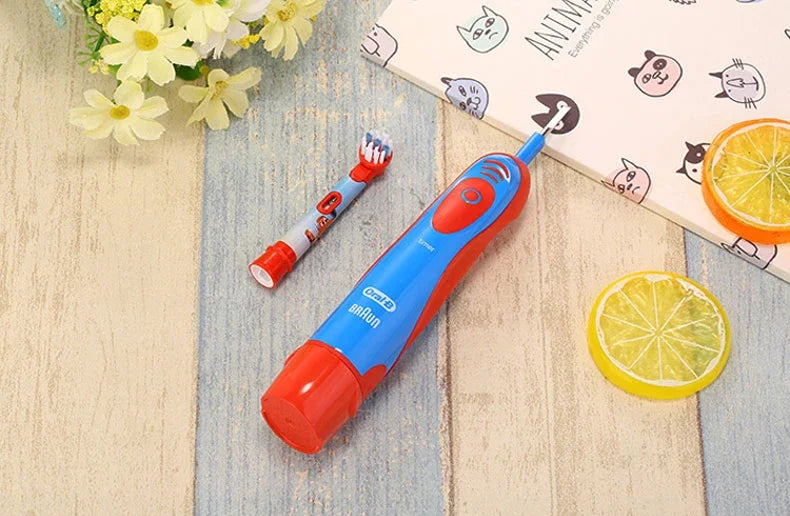 Oral B DB5510K Electric Toothbrush Children Rotary Teeth Brush Soft Bristles 2Min Timer Waterproof Battery Powered For 3-12 Ages