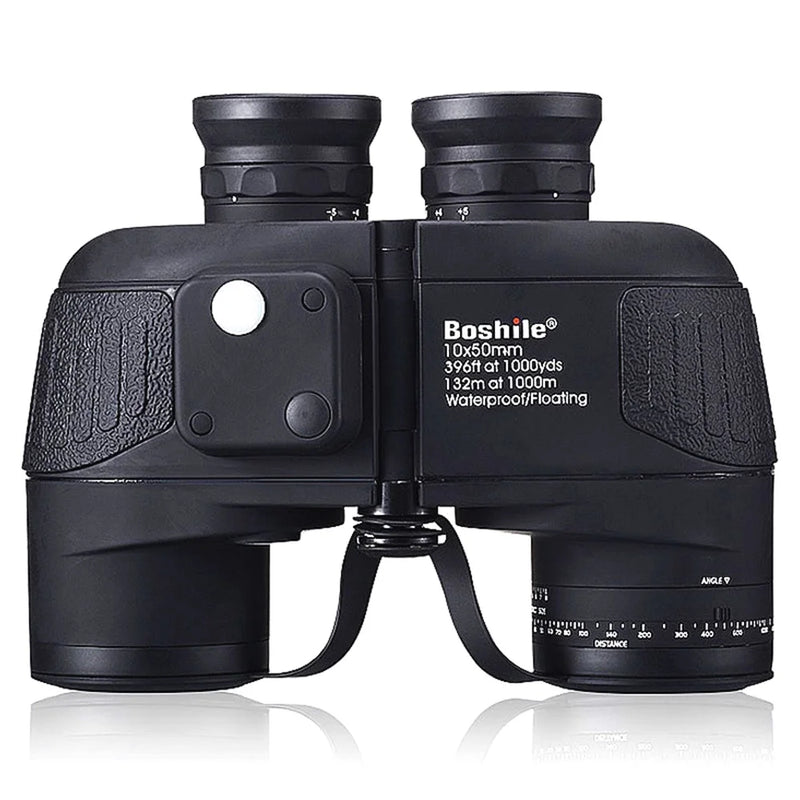 Boshile 10x50 Binoculars Built-in Compass Telescope Zoom Navigation Hunting Hiking Camping Big Eyepiece Waterproof Nitrogen Bak4