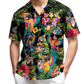 Dragon Print Aloha Shirt Men Women Bold Golden Graphic | SAMAG