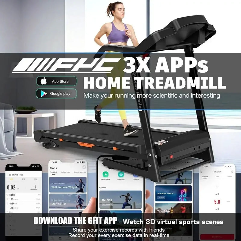 3.5HP Treadmill with Incline, 330 lb Capacity, Bluetooth - View 3 | SAMAG