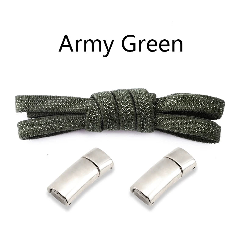 Metal Lock Magnetic Shoelaces Flat Sports Enthusiasts No Tie Shoe Laces Safe And Reliable Lazy Shoelace Rubber Band Shoestrings
