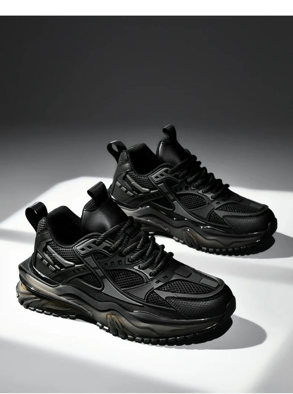 High-quality Large-sized Round-toed Thick-soled Height-increasing Shock-absorbing and Low-top New Casual Sports Shoes