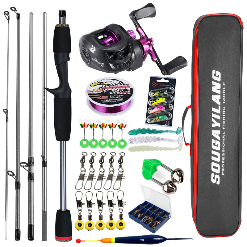 Sougayilang Baitcasting Fishing Rod and Reel Full Kit | SAMAG
