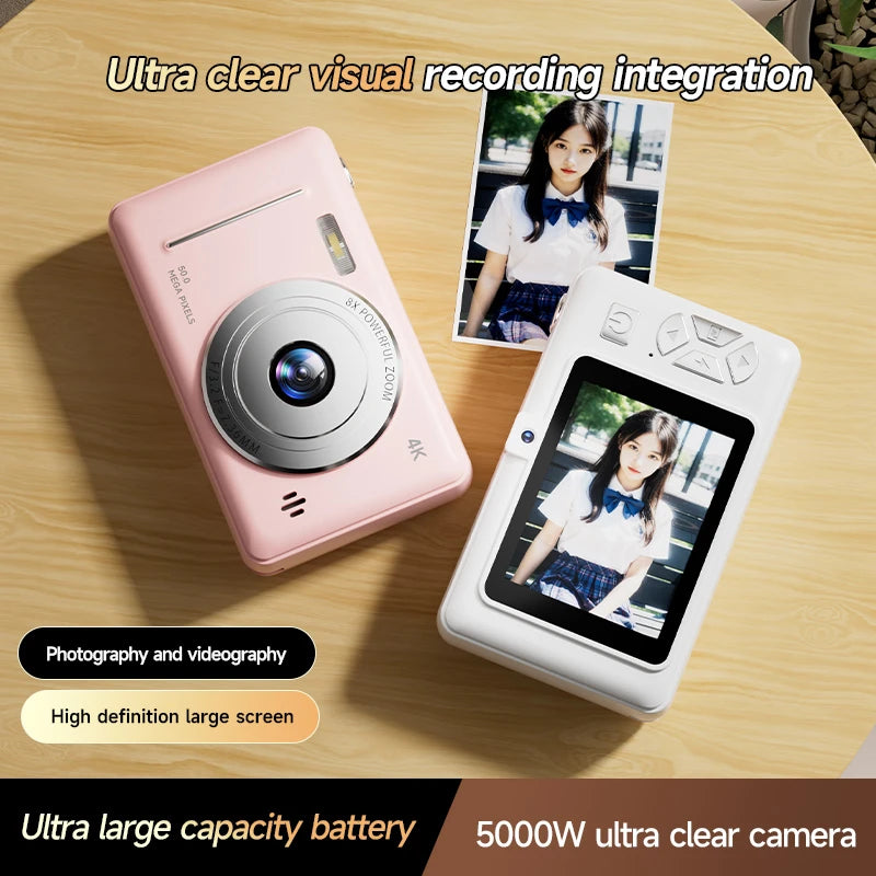 4K Digital Camera Dual Camera Flash 50 Million Hd Pixel Pixel Retro Ccd Portable Card Entry-level Camera Auto Focus