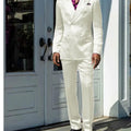 Fashionable Men Suits Satin 2 Piece Jacket Pants Sets High Quality Prom Party Blazer Double Breasted Peak Lapel Male Clothing