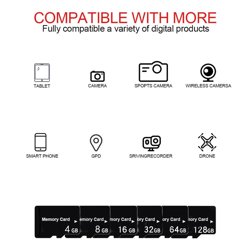 10PCS TF Card Class10 128GB cartao de 32GB 64GB 16G SD Card 8G 4GB Flash Memory Card for Digital Devices