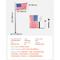 VEVOR 16/20/25/30ft Flag Pole for Outside House In Ground Thick Aluminum Flagpole Kit with 3x5American Flag for Yard Residential