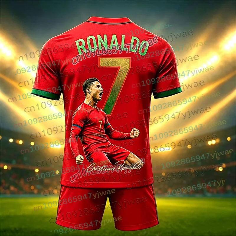 Special Ronaldo No.7 Football Jersey Tee Shorts Set Women - View 8 | SAMAG