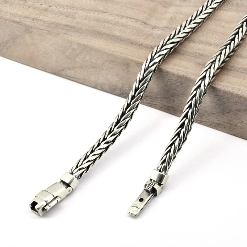 S925 Sterling Silve Twisted Bracelets For Men Hip Hop Handmade Exquisite Unique Fashion Jewelry Gift Factory Price