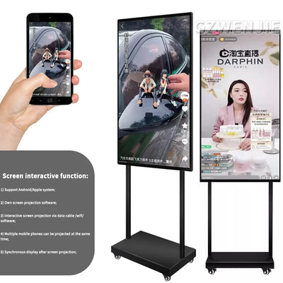 43 inch Smart Interact Screen Portable TV on Wheels | SAMAG