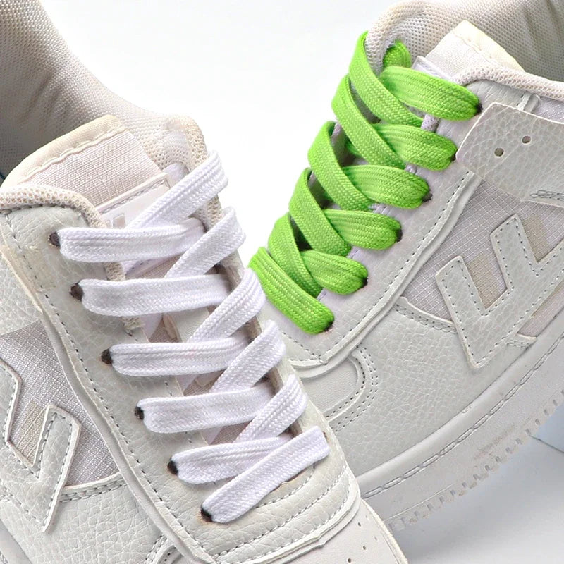 Cotton Shoelaces 1CM Width Flat Shoe laces Tennis Sneakers Shoelace 80/100/120/140/160CM Laces for Shoes Accesories 1Pair