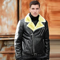 Thick-fibered fur coat for men Fur leather integrated Washed PU leather jacket for men, thick and suitable for motorcycle wear