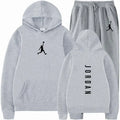 Spring and autumn outdoor fitness basketball casual sportwear set fashion men's hooded jumper + jogging - View 3 | SAMAG