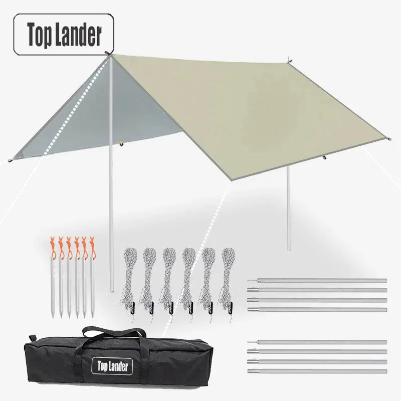 5x3m 4x3m Tarp With Support Pole Rope Peg Waterproof - View 2 | SAMAG
