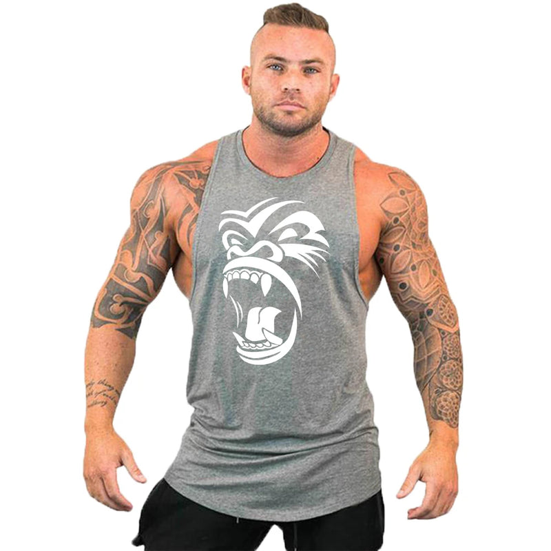 Workout Bodybuilding Sports Brand Gym Mens Back Tank Top Muscle Fashion Sleeveless Shirt Stringer Clothing Singlets Fitness Vest