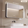 Minimalist Modern Arc-shaped Smart Bathroom Mirror Cabinets Home Furniture Wall-mounted Bathroom Mirror Cabinet with Lighting b