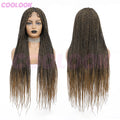 Cornrows Braided Wig Small Square Knotless Box Braids Wigs For Black Women With Baby Hair Synthetic Long 36Inches Braiding Hair