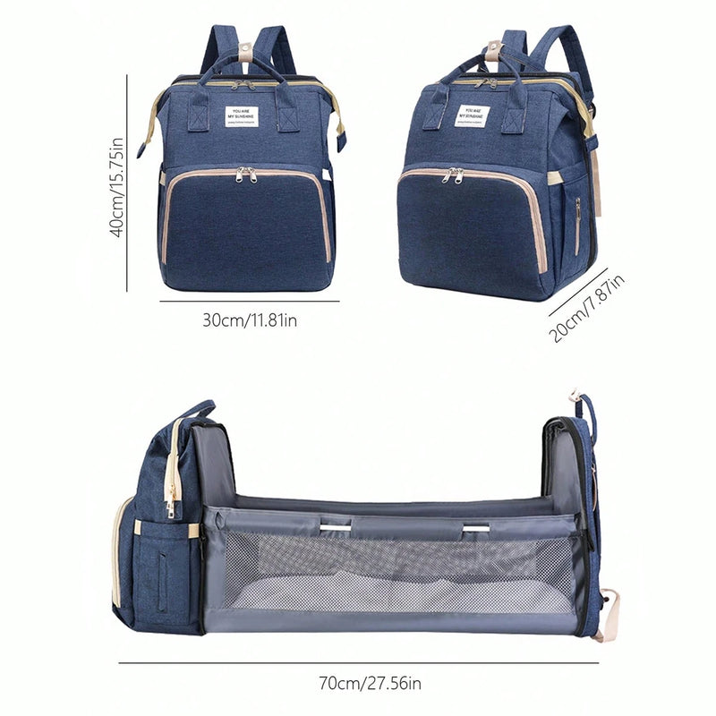 Folding mommy bag lightweight portable folding crib bed large-capacity baby backpack female mommy outting bag mummy bag