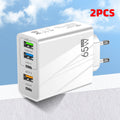 5 Ports 65W USB Type C Fast Charging Charger QC 3.0 Phone Adapter  For iPhone 15 Huawei Xiaomi Samsung EU/US Plug Wall Charger