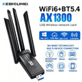 KEBIDUMEI 1300Mbps WiFi Adapter Network Card Dual Band 2.4G/5GHz Bluetooth 5.4 Wireless Receiver Transmitter For | SAMAG