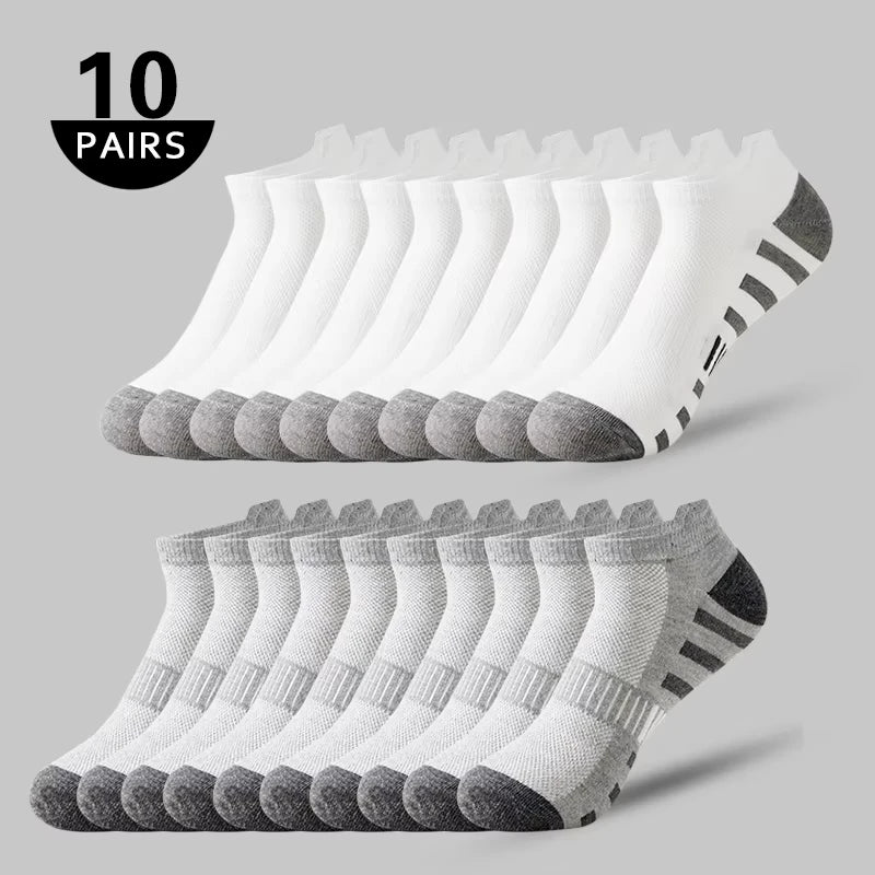 10 Pairs men's short socks Summer thin black white grey | SAMAG