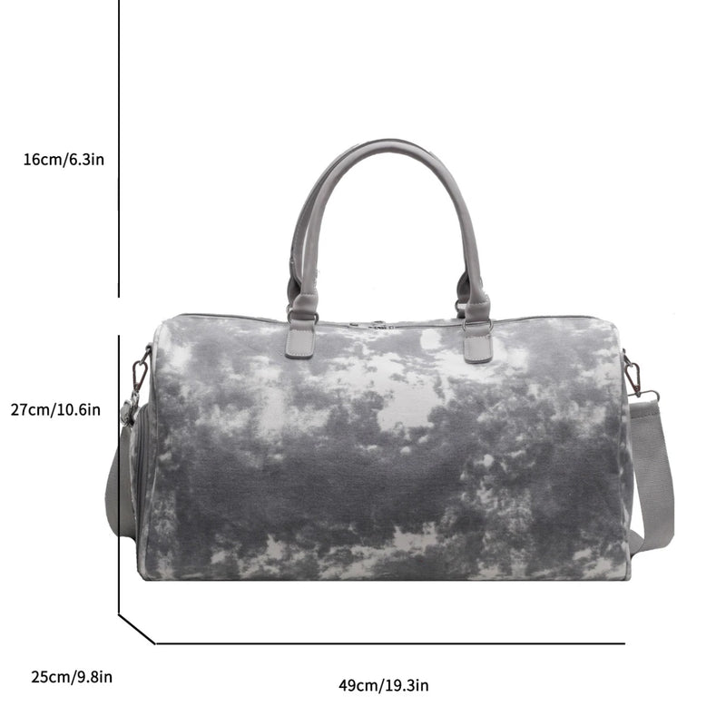 Fashion Canvas Tie-dye Women's Travel Bag Luxury Designer Boston Bag Large capacity shoulder crossbody bag with shoe compartment
