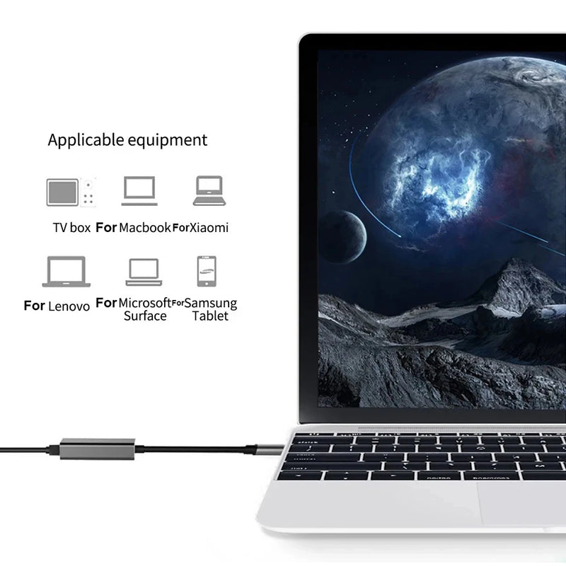 Kebidumei USB Type C Ethernet Adapter 1000Mbps RJ45 Network Card Lan Internet Cable For MacBook PC Windows - Visuel 6 | SAMAG