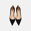 luxury women's shoes Black Suede Elegant Office Shoes Women Brand Pumps Red sole High Heels Pointed Toe Evening Dress Shoes 12cm