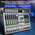 FLALWREO 8 / 12Channel Audio Interfacer DJ Mixer Sound Board 99-Bit DSP Effect USB Audio Mixer Effects +48V Phantom Bluetooth fo
