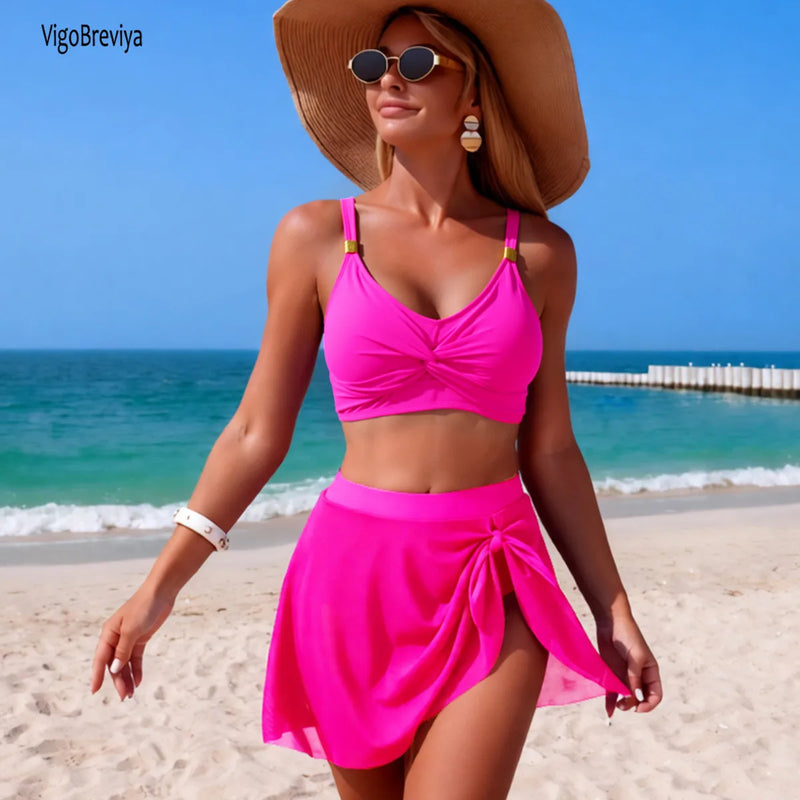 VigoBreviya Black Strapped Knot Swimwear Women Cross Push | SAMAG