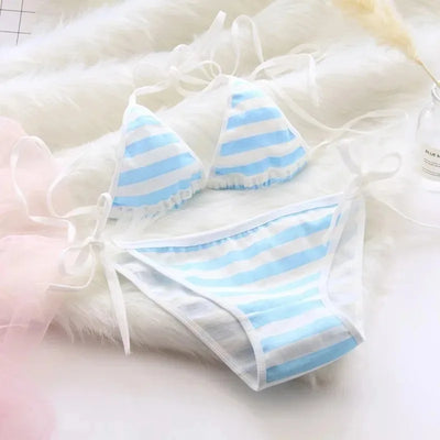 Japan Sexy Lingerie Lolita Kawaii Blue Pink White Striped | SAMAG