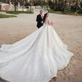 Customized Exquisite V - Neck Wedding Dresses Lace Shining - View 2 | SAMAG