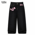 UP.THE Men Raw Black Baggy Wide Leg Jeans, Y2K Oversized | SAMAG