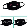 Black Face Mask Unisex Winter Warm Thickening Half Face Mouth Mask Cotton Cartoon Pattern Anti-Dust Anti- Respirator Kpop Mask