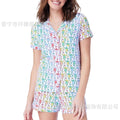 Monkey Print Short Sleeved Spring/summer New Pajama Set Two Piece Set of Women's Pajamas Fashionable and Elegant Style