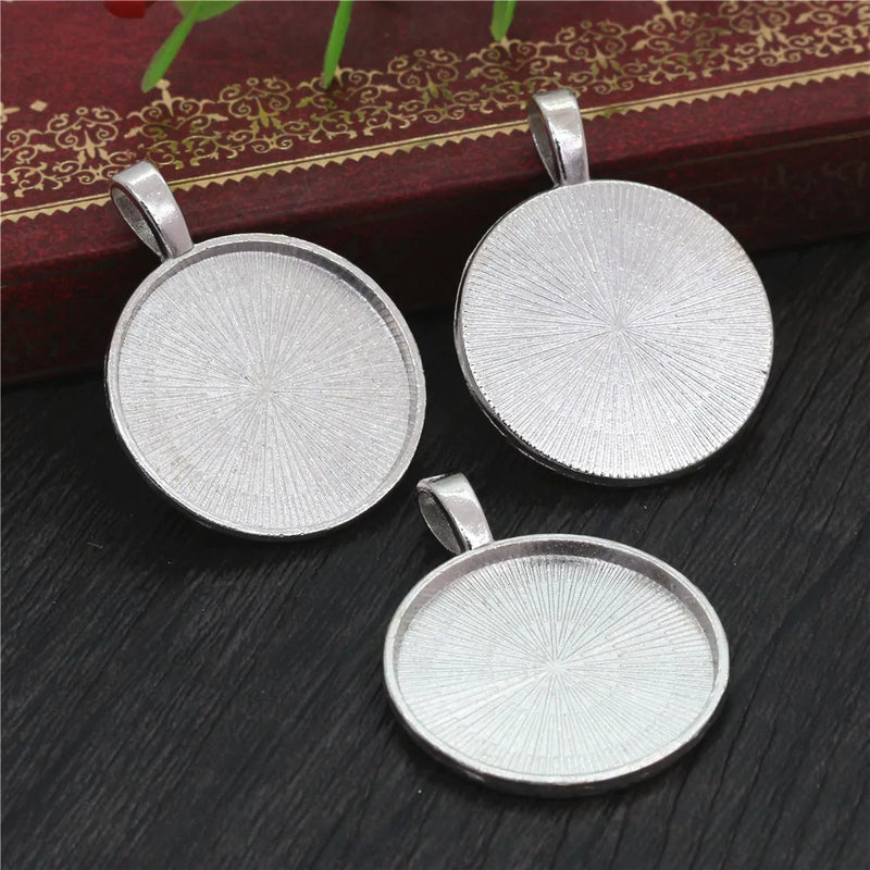 New Fashion 10pcs 25mm Inner Size Multi Colors Plated Classic Simple Style Cabochon Base Setting Charms Pendant