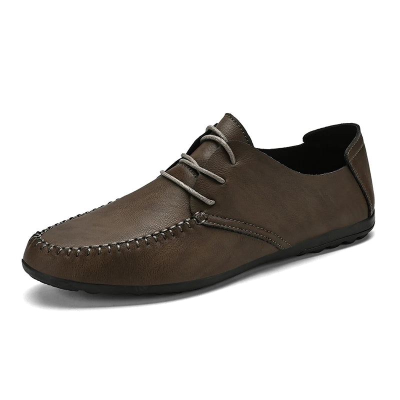 Men's leather shoes soft soles four seasons plus size casual leather shoes fashion trendy youth party Versatile driving shoes