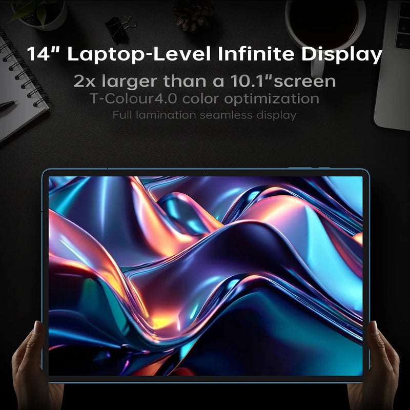 Teclast T70 Tablets 14" 2K Display Max.20GB 128GB MTK Helio G100 10000mAh Battery LTE Dual SIM Android 15 Tablet Global Version