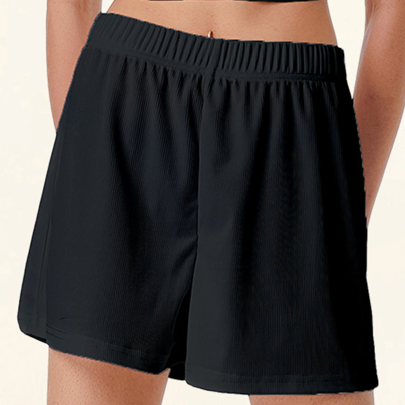 Casual Shorts Women 2024 New Summer Simple Comfortable Elastic Waist Cool Breathable Solid Color Casual Sports Five Quarter Pant