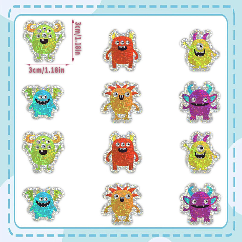 100-500pcs Laser Monster Halloween Stickers Party Halloween Gift Wrapping Label Scrapbook Cartoon Stationery Stickers