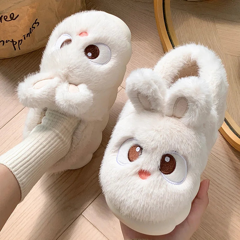 Women's Cotton Slippers Winter Indoor Home Warm and Velvet Household Parent-Child Wool Cotton Shoes Women Wear Outside Winter