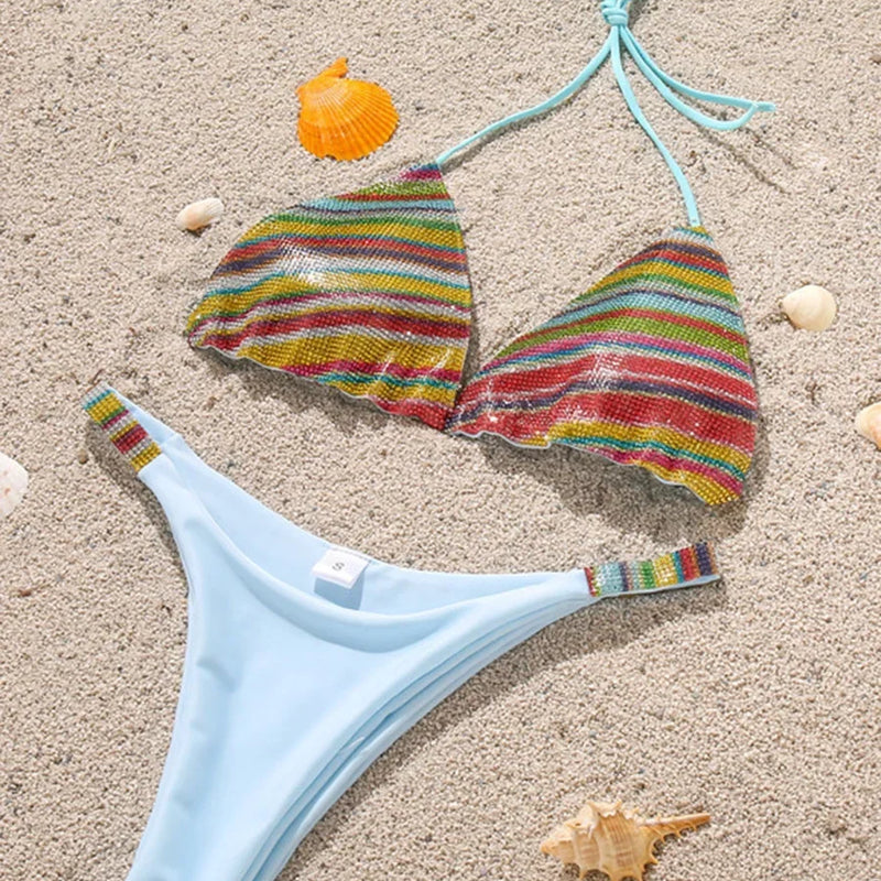 Shiny Sequins Diamond Micro Bikini Women Swimsuit Female | SAMAG