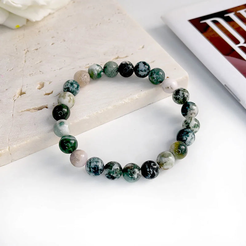 Natural Stone Beads Bracelet For Women Men Agate Crystal Quartzs Aquamarines Jades Jewelry Agates Elastic Bangle Bracelets 6 8mm