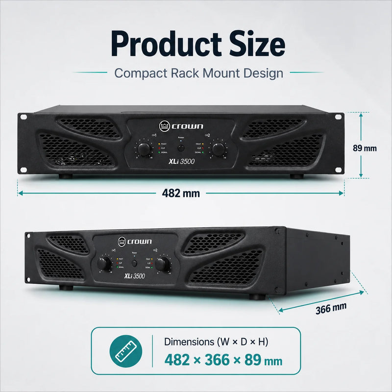 XLi 3500 Power Amplifier – Professional Audio DJ Equipment for Line Array Speakers Subwoofer Speakers Stage Wedding KTV Home Use