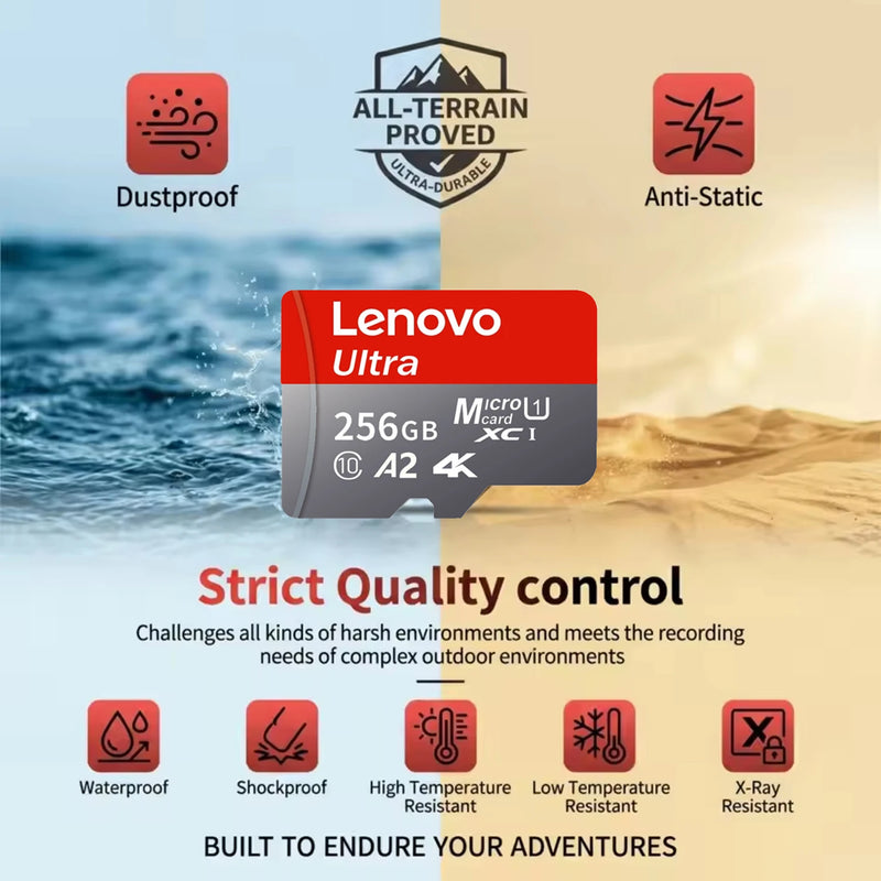 Lenovo SD Card 128GB TF Flash Card V30 U3 Mini SD/TF Card 512GB 256GB High Speed Memory Card For Computer DJI Drone Camera