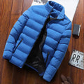 Men Parkas Autumn Winter Thickened Padded Coat Stand Collar Loose Zipper Pockets Jacket Men Overcoat Thick Warm Cotton Coat